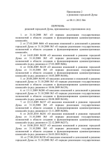 Приложение 2 к решению городской Думы от 08.11.2012 №6
