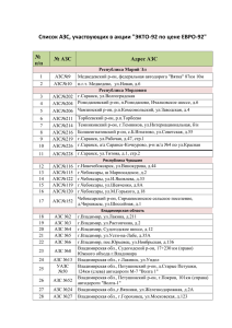 Список АЗС, участвующих в акции "ЭКТО-92 по цене ЕВРО-92"