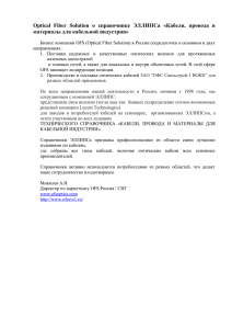Бизнес компании OFS (Optical Fiber Solution) в России