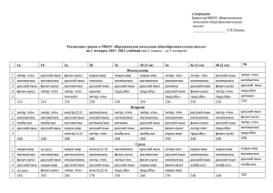 расписание уроков во 2-4 классах