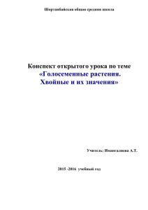 Урок по теме: «Голосеменные растения