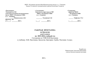 Рабочая программа по биологии - 6 класс