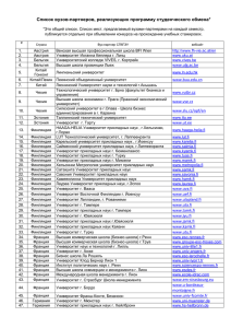 Список вузов-партнеров СПбГЭУ