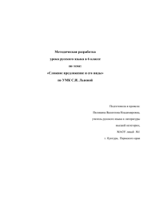 Методическая разработка урока русского языка в 6