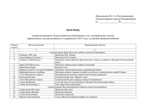 Приложение № 11 к Постановлению Администрации города Екатеринбурга от ________________ № ____________