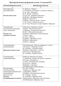 Примерный репертуар фоновой музыки Сагадеевой Н.Г