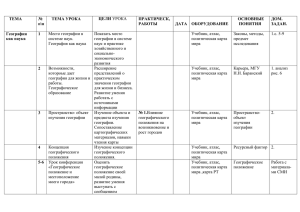 ТЕМА № п\п ТЕМА УРОКА ЦЕЛИ УРОКА ПРАКТИЧЕСК, РАБОТЫ