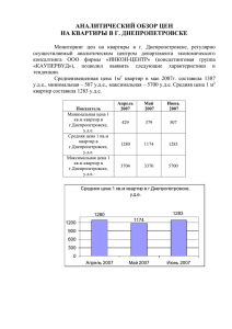 Аналитический обзор цен на квартиры в г.Днепропетровске от