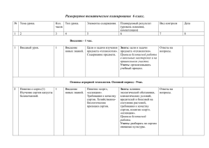 Развернутое тематическое планирование  6 класс.