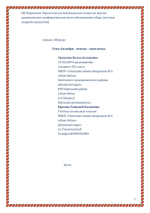 XIII Карачаево-Черкесская республиканская открытая научно