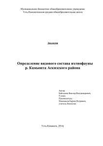 Определение видового состава ихтиофауны - Усть