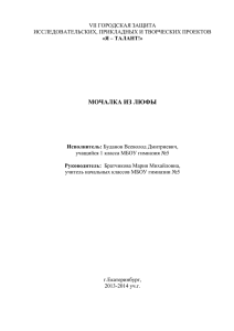 Мочалка из люфы - Класс 3А, школа 5  , Екатеринбург