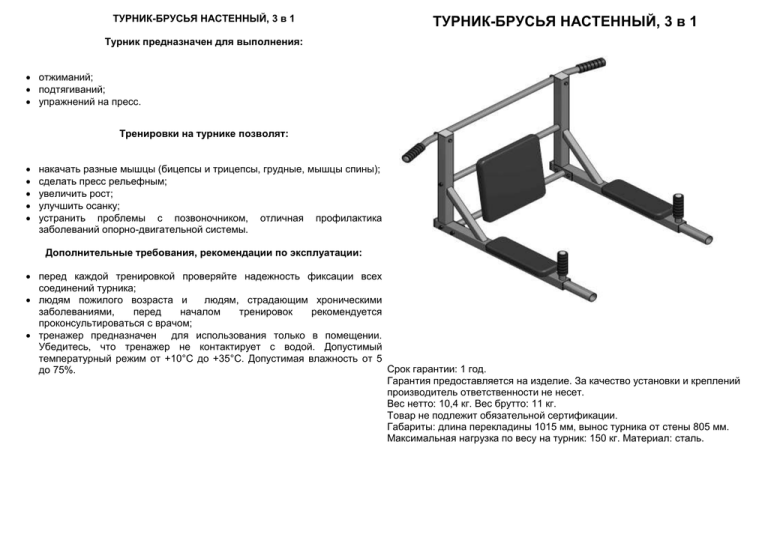 Схема для турника