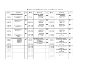 Расписание 4 курса(общий профиль) заочного отделения факультета управления Ауд Время Дисциплина