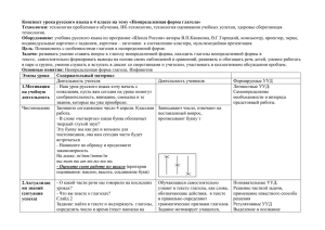 Конспект урока русского языка в 4 классе на тему