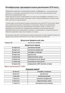 Рособрнадзор - сроки и изменения в ЕГЭ-2015