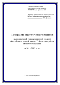 Программа развития Новолеуш - Региональный интернет