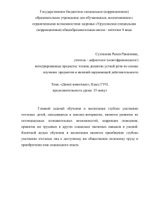 Государственное бюджетное специальное (коррекционное) образовательное учреждение для обучающихся, воспитанников с