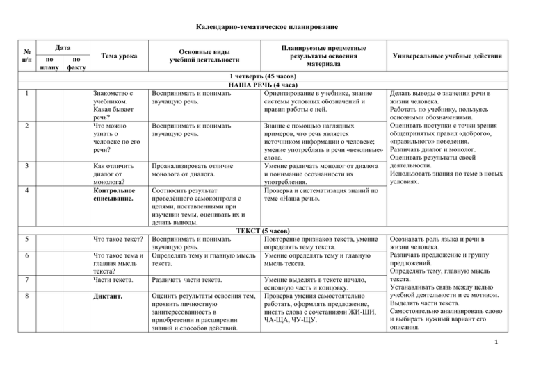 Календарно тематический план по дзюдо