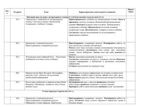 Дата № урока Тема Характеристика деятельности учащихся