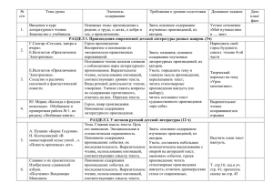 № Тема урока Элементы Требования к уровню подготовки