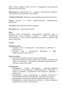 Анализ правовых норм ТК РФ по материальной