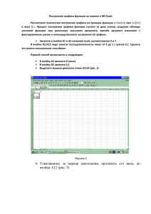 Построение графика функции на отрезке в MS Excel.  