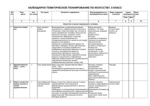 календарно-тематическое планирование по искусству, 8 класс