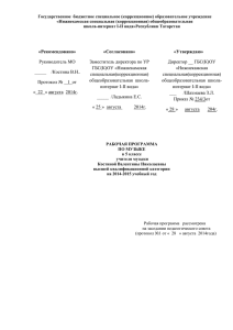 Государственное  бюджетное специальное (коррекционное) образовательное учреждение «Нижнекамская специальная (коррекционная) общеобразовательная