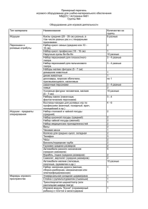 Примерный перечень игрового оборудования для учебно-материального обеспечения МБДОУ г.Астрахани №91 Группы №4