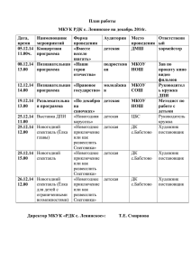 Анонс мероприятий МКУК «РДК с. Ленинское» на декабрь 2014г.