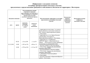 Информация о заседаниях комиссии по выбору (распределению)