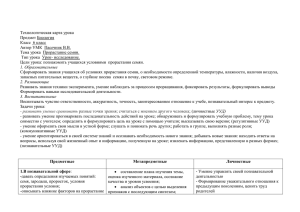 Технологическая карта урока Предмет Биология Класс  6 класс