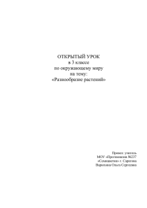 ОТКРЫТЫЙ УРОК в 3 классе по окружающему миру