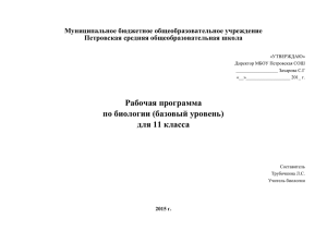 Рабочая программа - Петровская средняя общеобразовательная