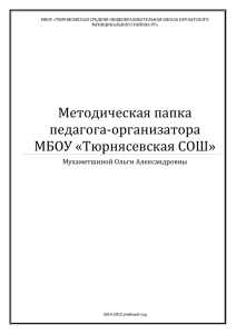 Методическая папка педагога-организатора МБОУ Тюрнясевская