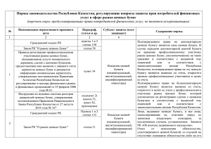 Нормы законодательства Республики Казахстан, регулирующие