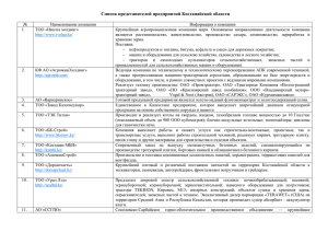Список представителей предприятий Костанайской области