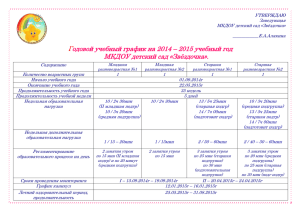 Учебный план на 2014-2015 учебный год, Годовой учебный график