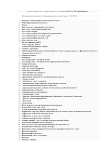 Список дисциплин, закрепленных за кафедрой на 2014