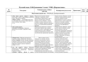 Русский язык Л.Ф.Климанова 1 класс. УМК «Перспектива».