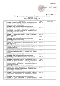 План-график консультационных занятий по русскому языку в 11