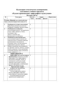 Русское правописание: орфография и пунктуация» 10 класс