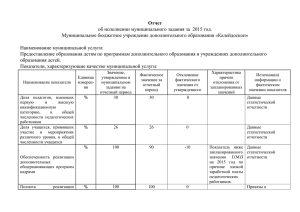 Отчет о выполнении муниципального задания за 2015 год