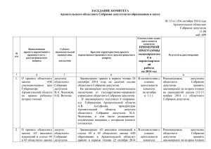 Выписка из решения комитета № 15 от 30.10.2014