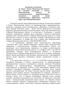 Экспертное заключение на проект Закона Нижегородской области