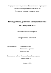 Государственное бюджетное образовательное учреждение средняя общеобразовательная школа797 Восточный административный округ