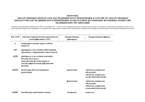 ПЕРЕЧЕНЬ лекарственных препаратов подлежащих льготному