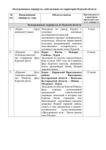 Экскурсионные маршруты, действующие в Курской области