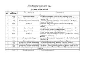 Общее расписание весенних спортивно- туристских игр «Интерралли Белая - 2016»